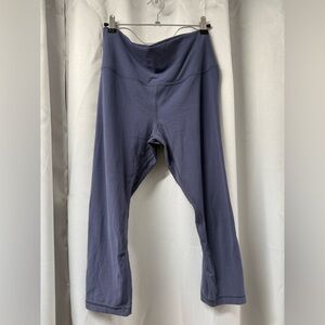 Lululemon Womens Wunder Under High Rise Crop Peri Purple Athletic Leggings Sz 10